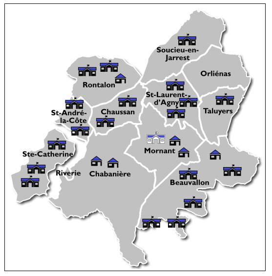 Carte 26 centrales photovoltaïques Pays Mornantais